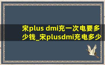 宋plus dmi充一次电要多少钱_宋plusdmi充电多少钱一次